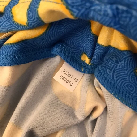 Lularoe Leggings Tights One Size Half Circles Print Blue Yellow - Picture 8 of 9